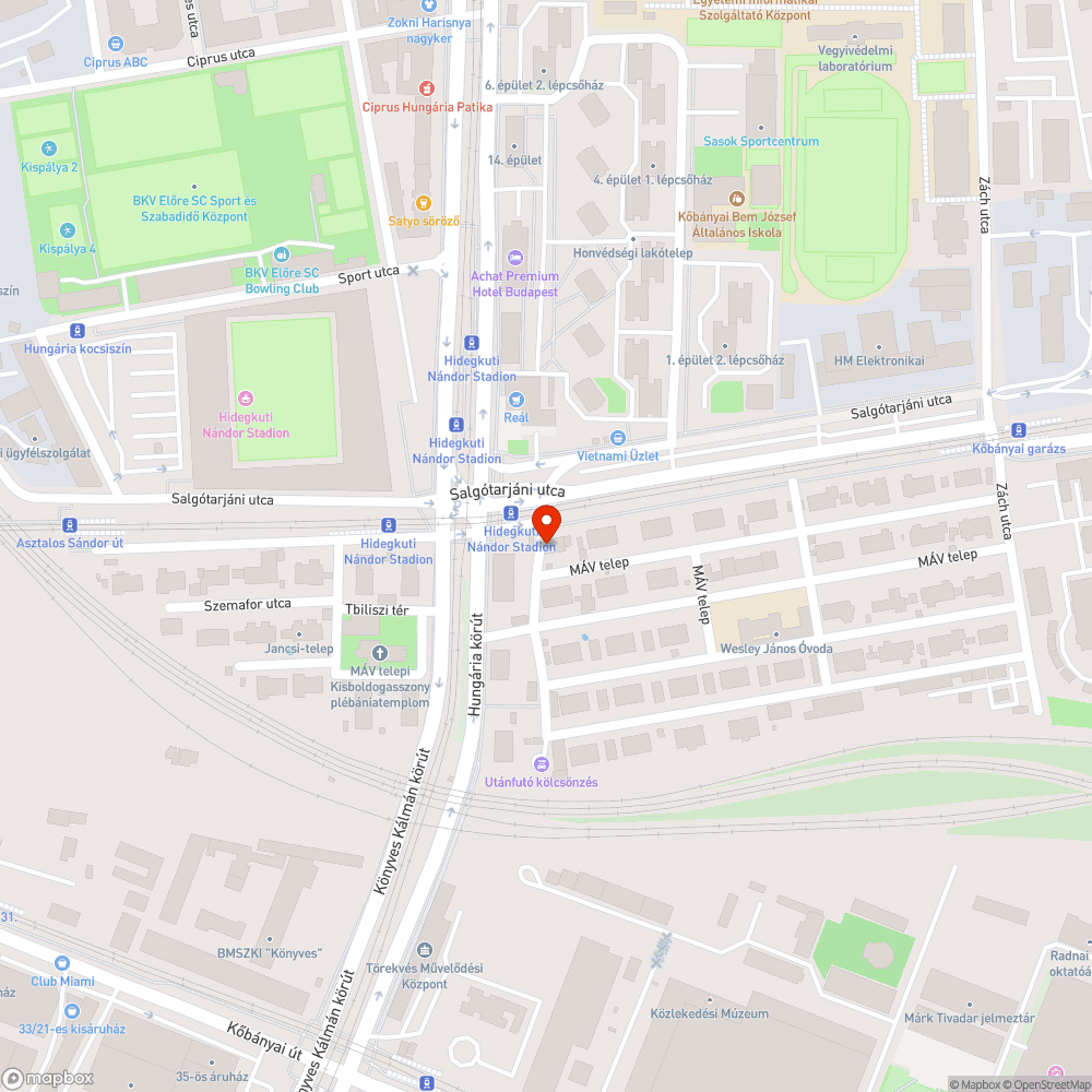 Szemetes kis utca a MÁV telepen bejelentés helye