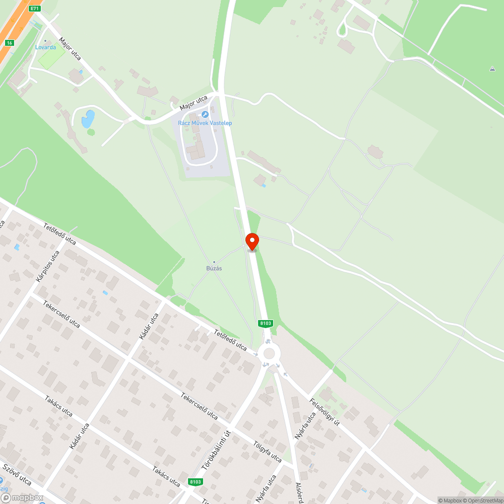 Kátyúk a Törökbálinti úton bejelentés helye