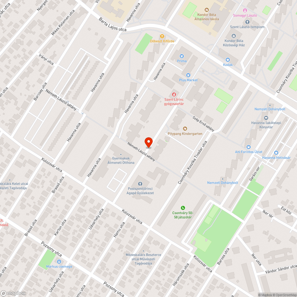 Megdőlt pad bejelentés helye