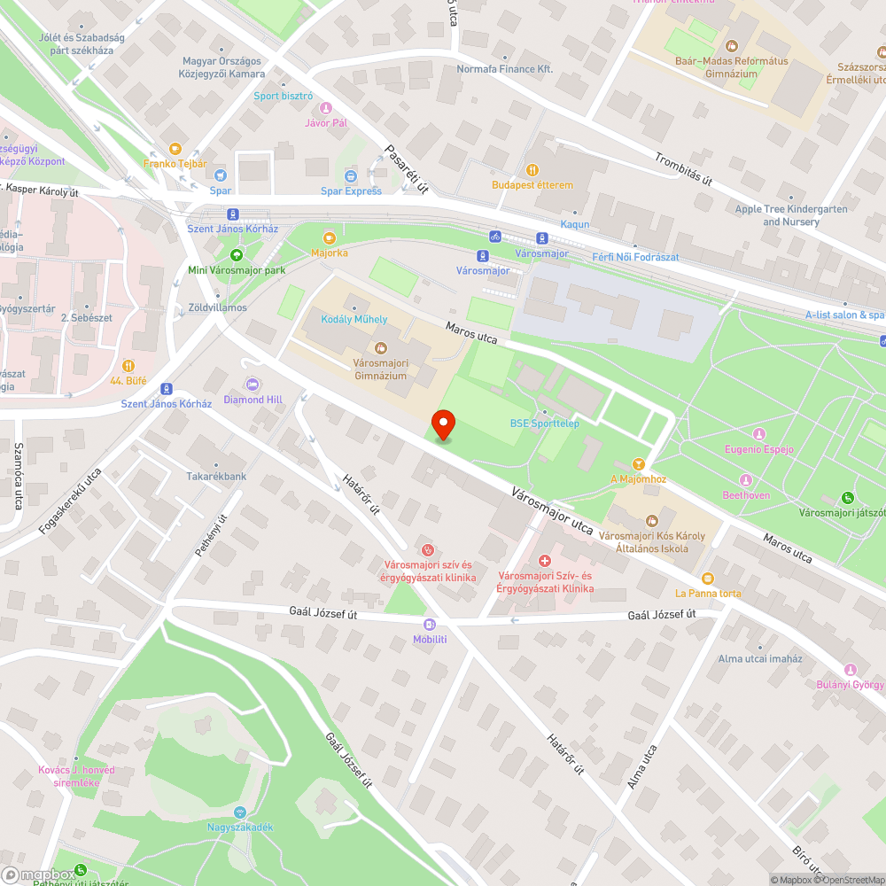 Megsüllyedt útburkolat bejelentés helye