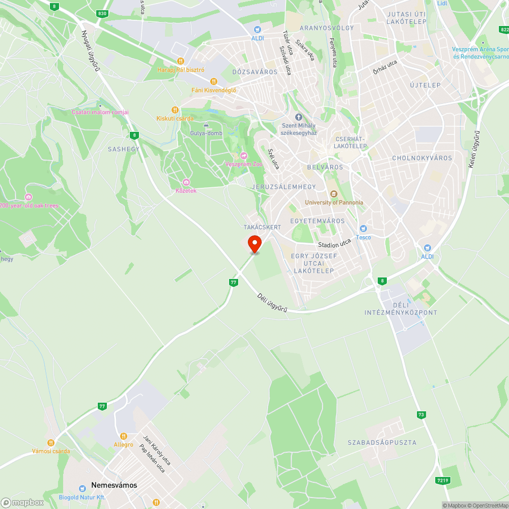 Nagyméretű kátyú bejelentés helye