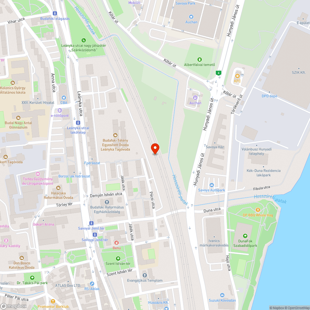 Kiesett vasúti ajtó bejelentés helye