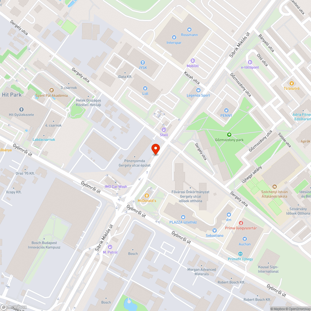 Megsüllyedő víznyelő és aszfalt bejelentés helye