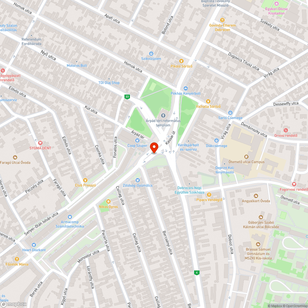 Hibás Citylight bejelentés helye