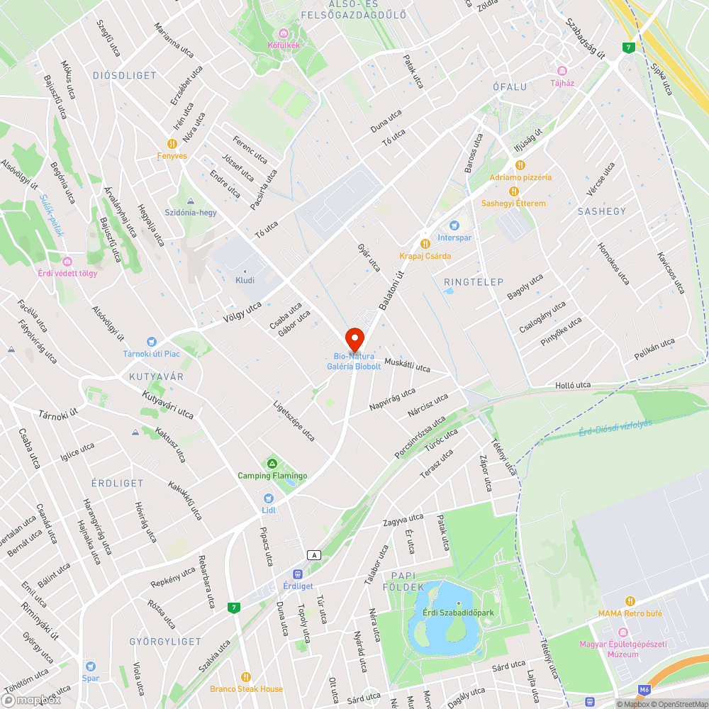 Homokbánya útról  Balatoni út körforgalomba lépő szakasz - kátyú bejelentés helye