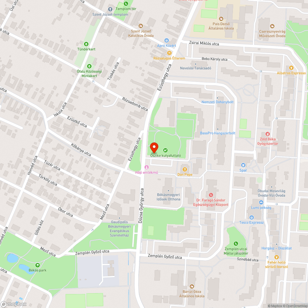 Kátyúk bejelentés helye