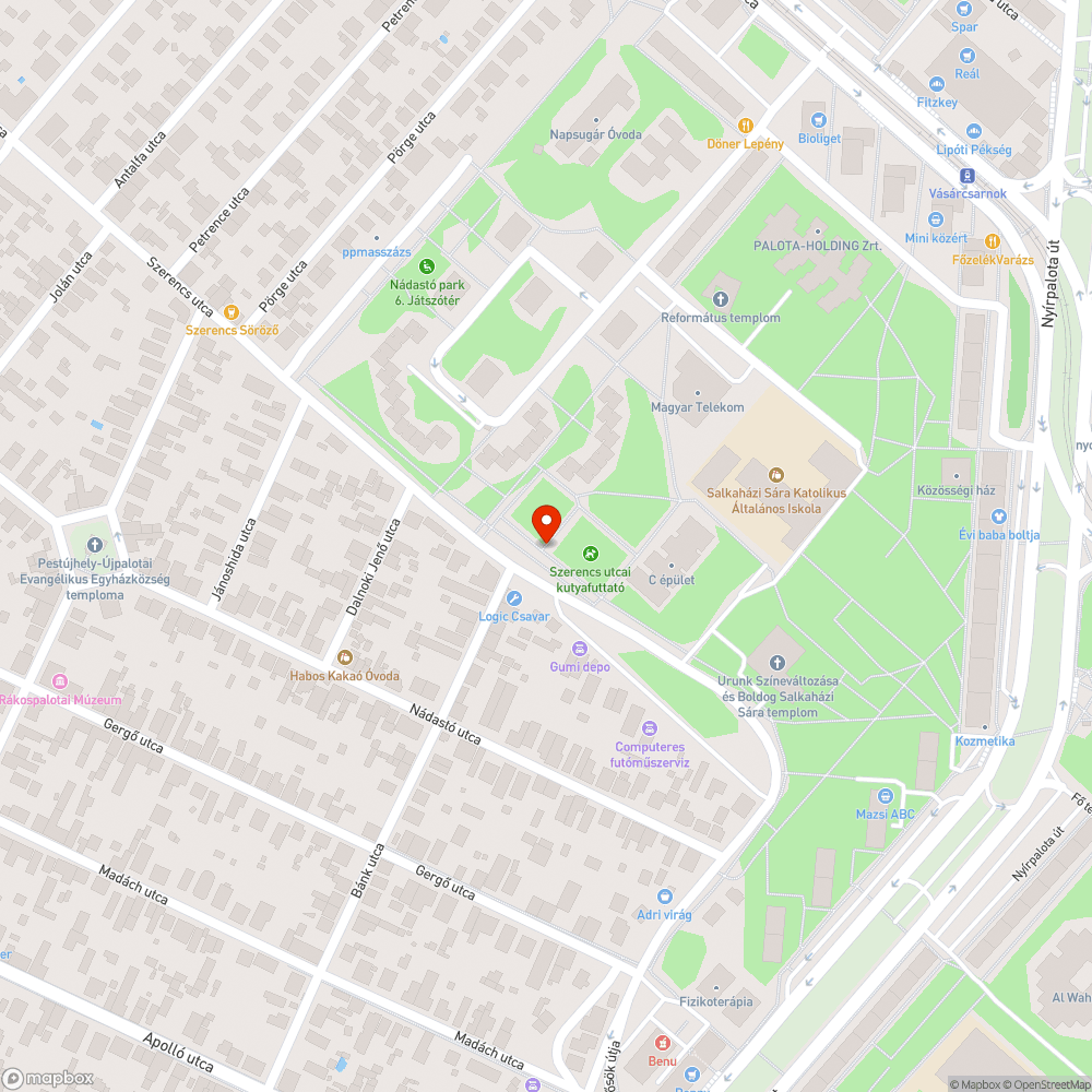 Folyamatos zöldterületen való átjárás bejelentés helye