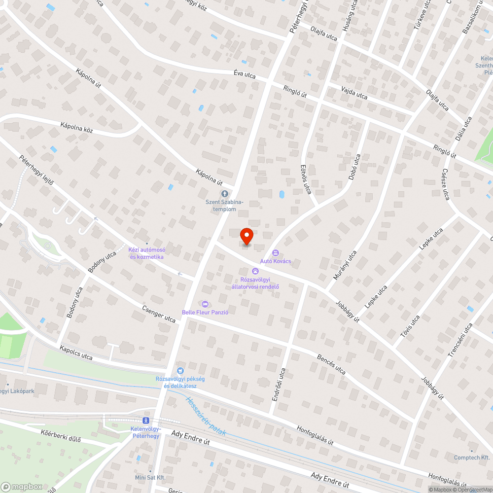 Kátyú bejelentés helye