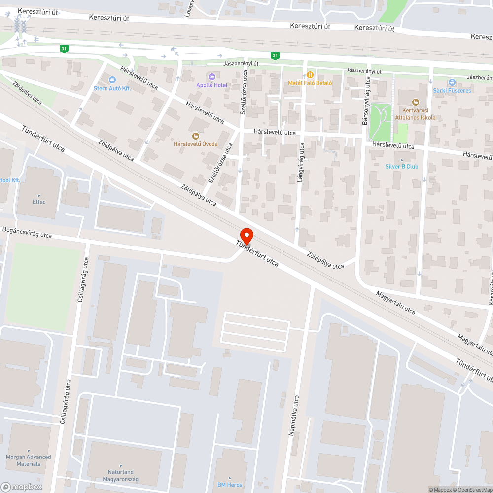 Kátyú bejelentés helye