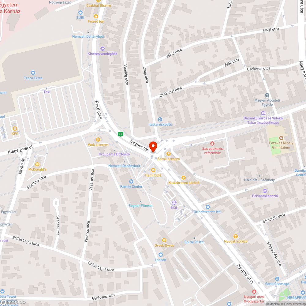 Hibás lámpafej bejelentés helye