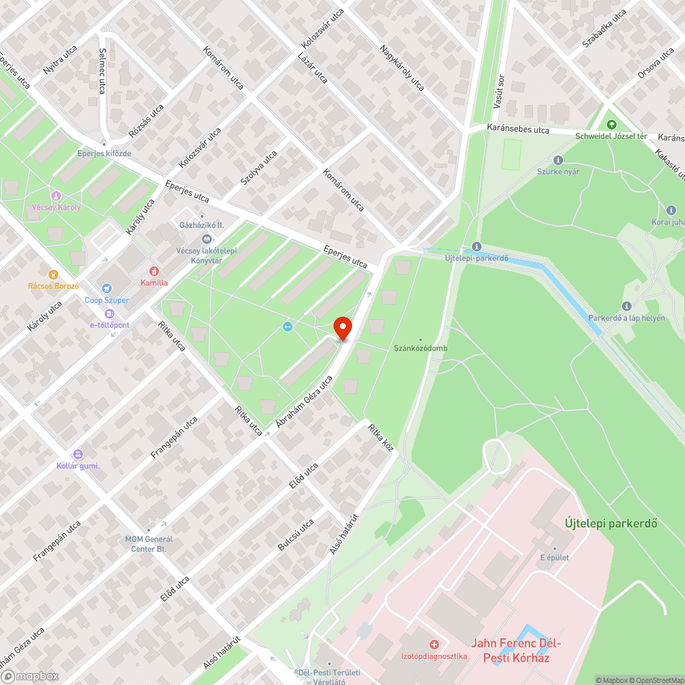 Elhagyott jármű bejelentés helye