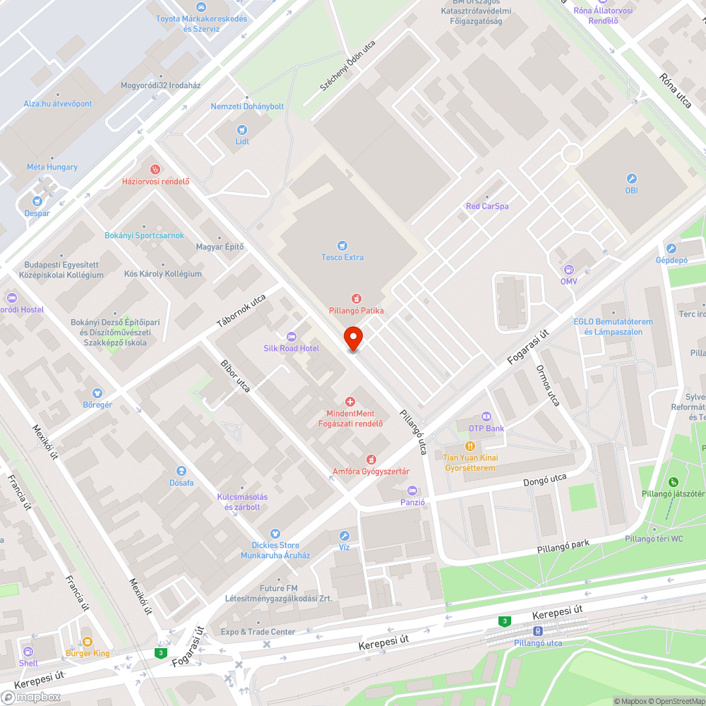 Kerékpározást akadályozó sorompó bejelentés helye