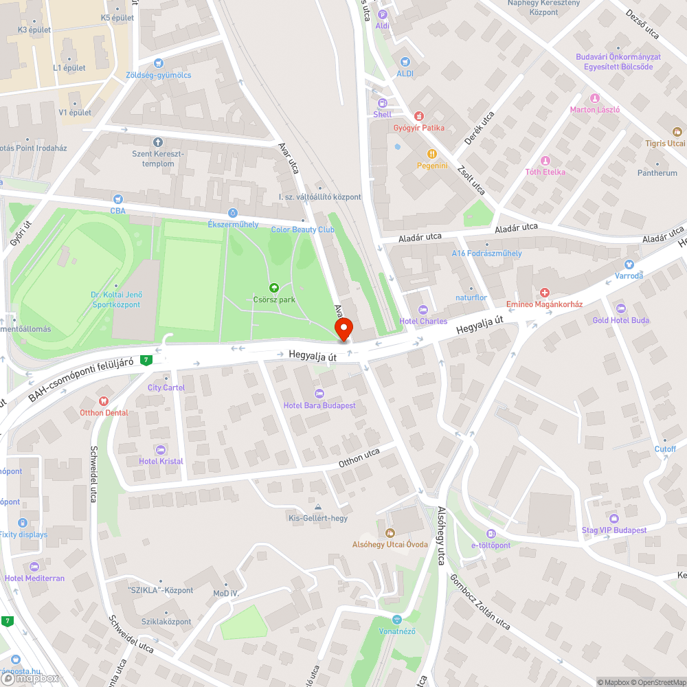 Veszélyes kátyú bejelentés helye