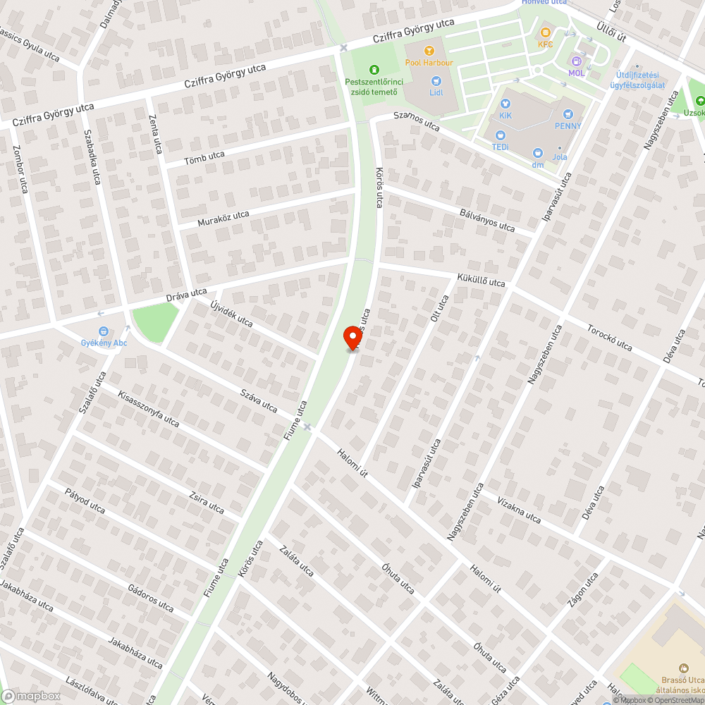 Lakóövezet, forgalom és gyors közlekedők bejelentés helye