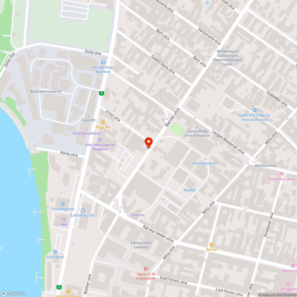 Kátyús Baross utca bejelentés helye