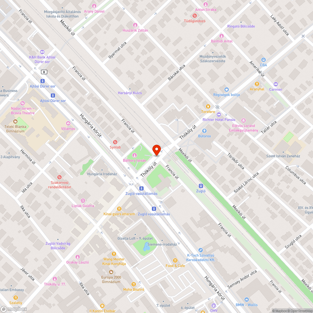 Kátyúkkal sűrűn teleszórt útszakasz a buszsávban bejelentés helye