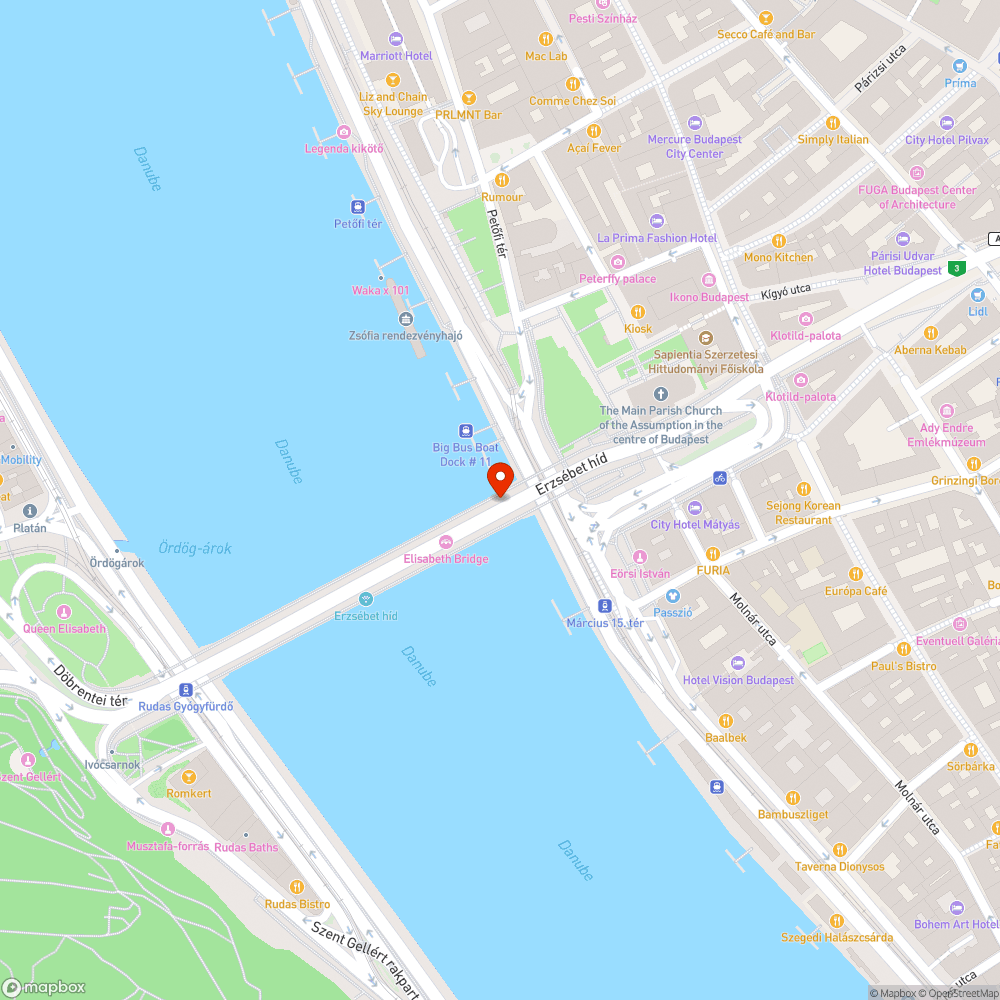 Erzsébet hídi csúfság bejelentés helye