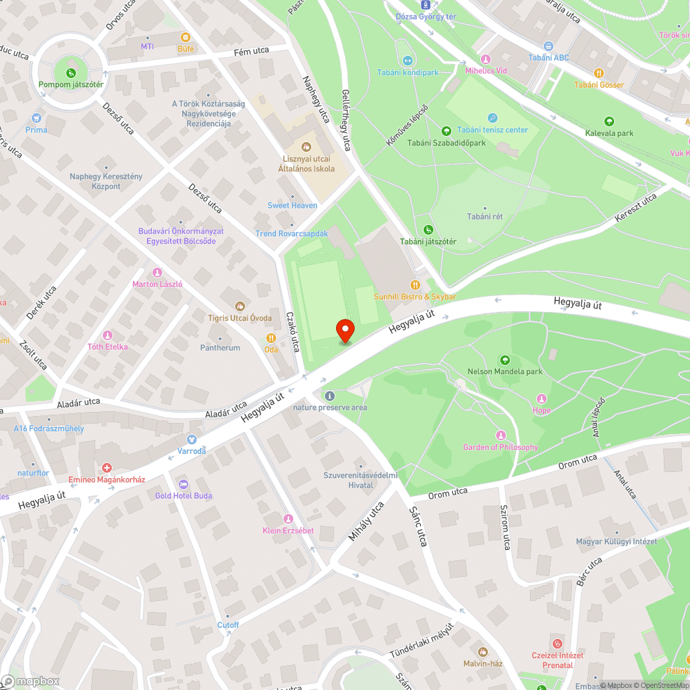 Dísztárcsaszaggató Hegyalja út bejelentés helye