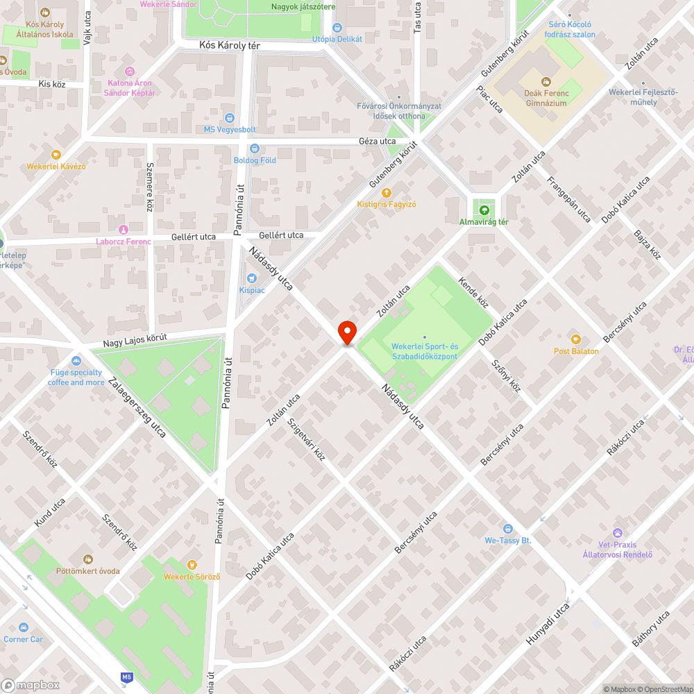 Lekopott gyalogos-átkelőhely bejelentés helye