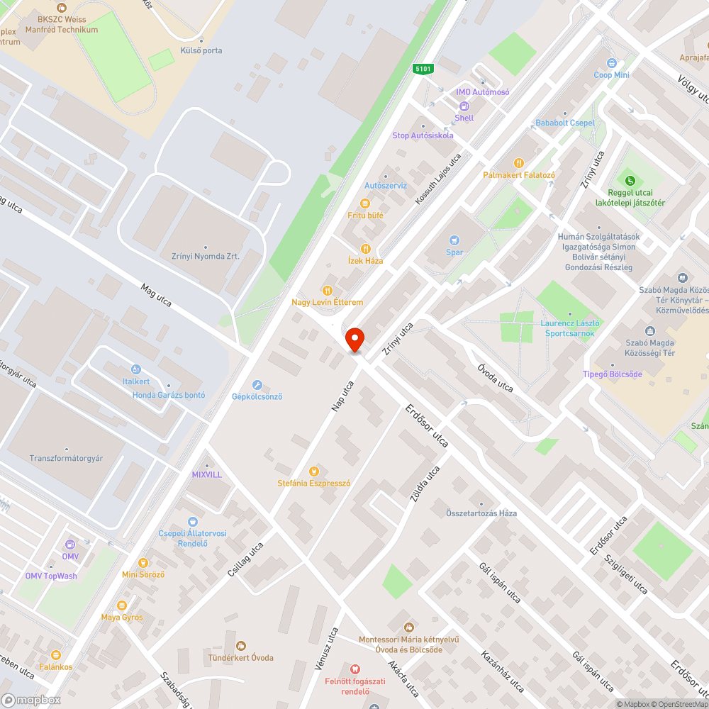 Beszakadó útfelület. bejelentés helye