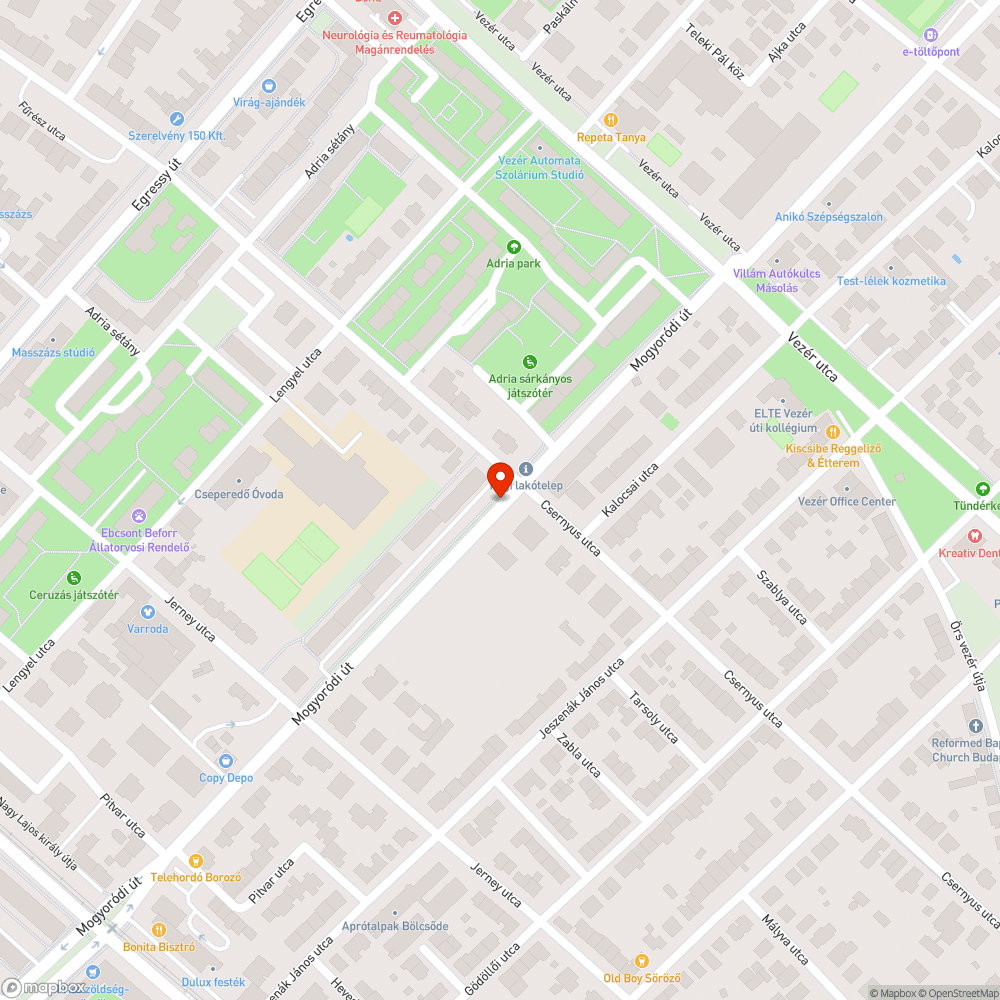 Nagy kátyú (veszélyes) bejelentés helye