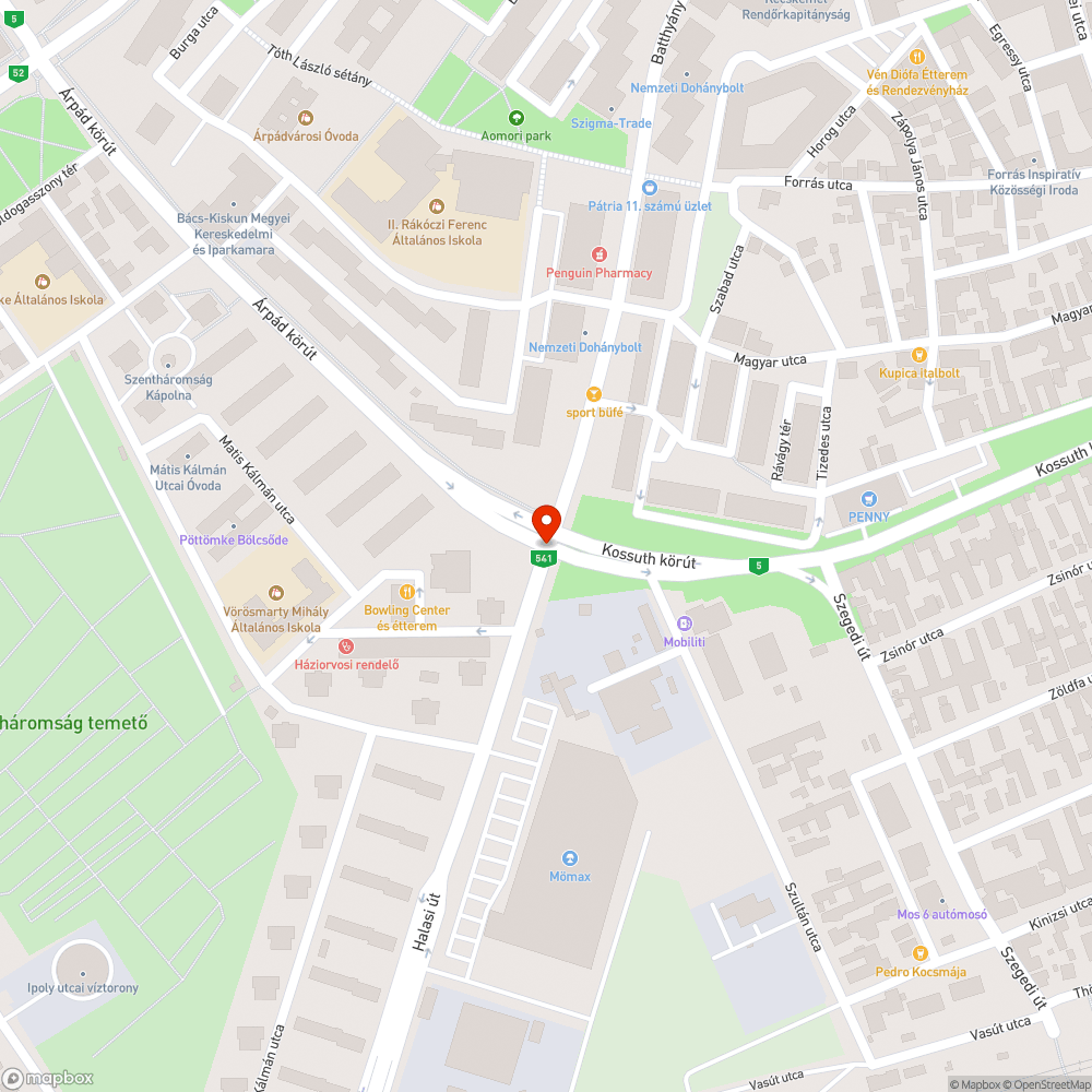 Óriási kátyúk bejelentés helye