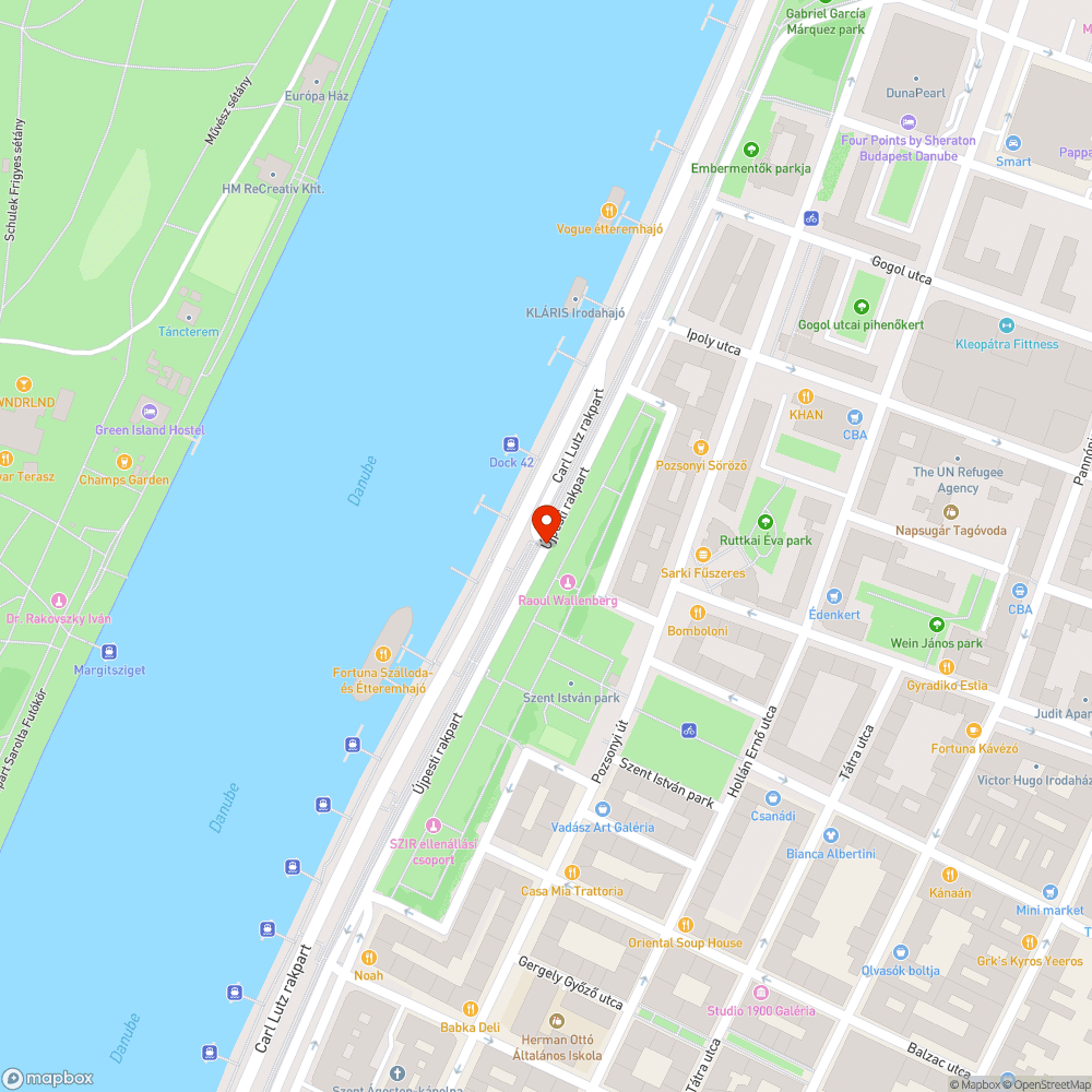 Gyalogátkelő hiánya a Carl Lutz rakparton bejelentés helye