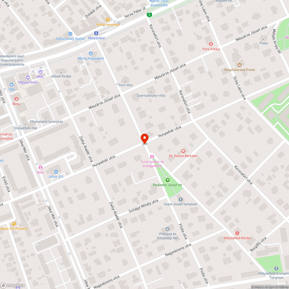 Botlásveszélyes járda bejelentés helye