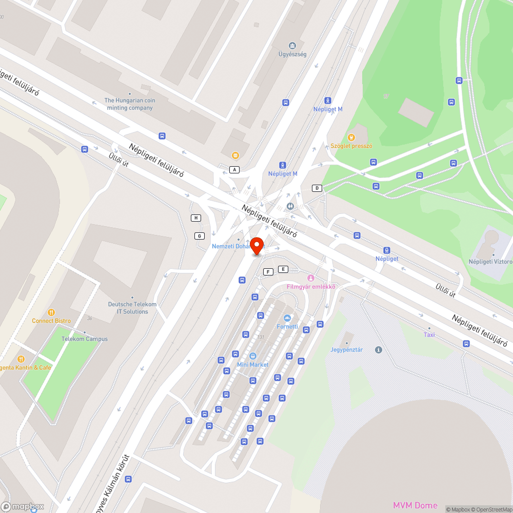 Népliget metróállomásnál a felszínen kidőlt, kilazult szemetes bejelentés helye