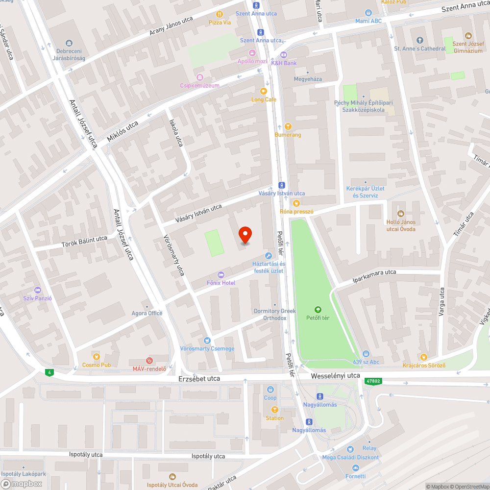 Debrecen belvárosában közvilágítási lámpák nem világítanak. bejelentés helye