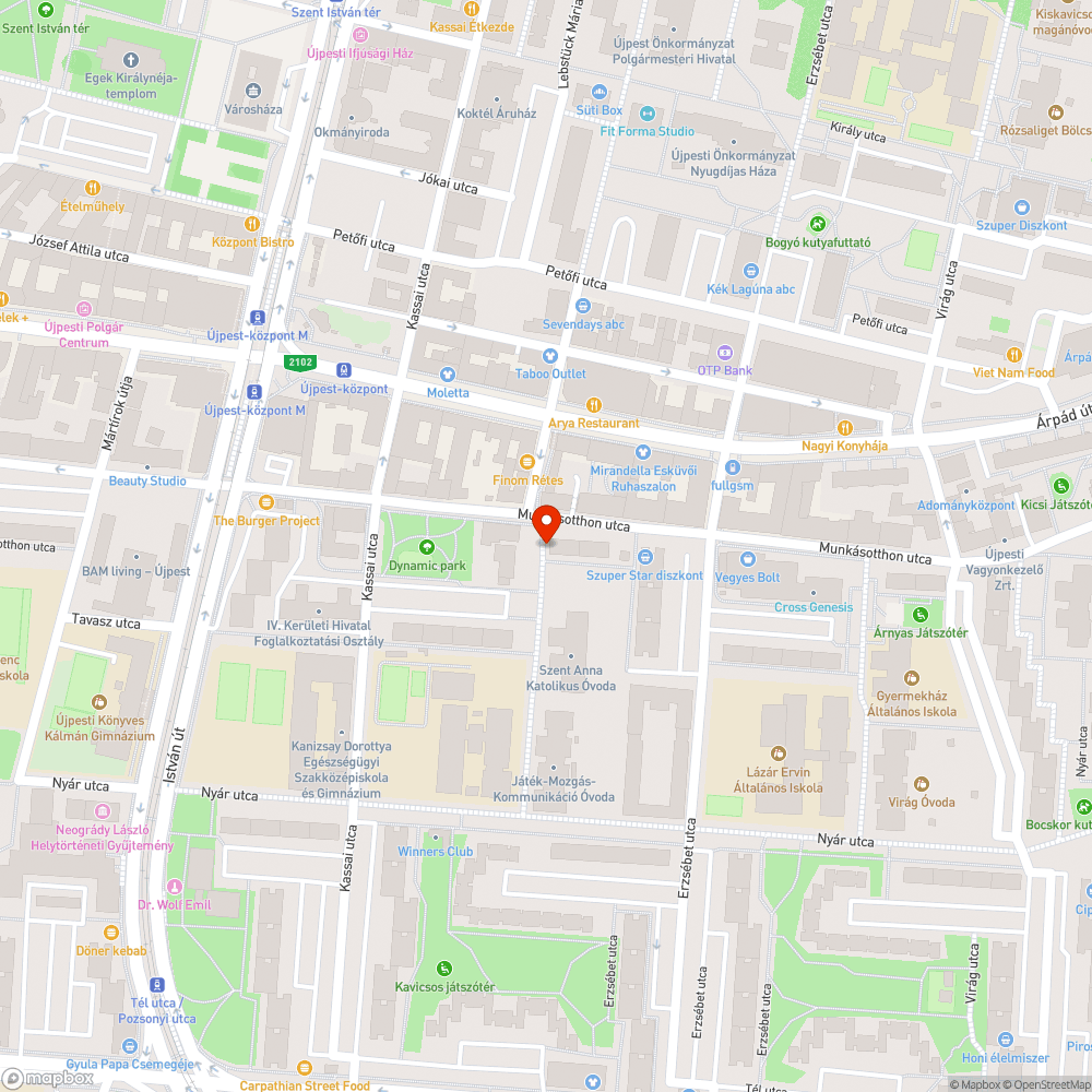 Nyitott elektromos/telekommunikációs szekrény bejelentés helye