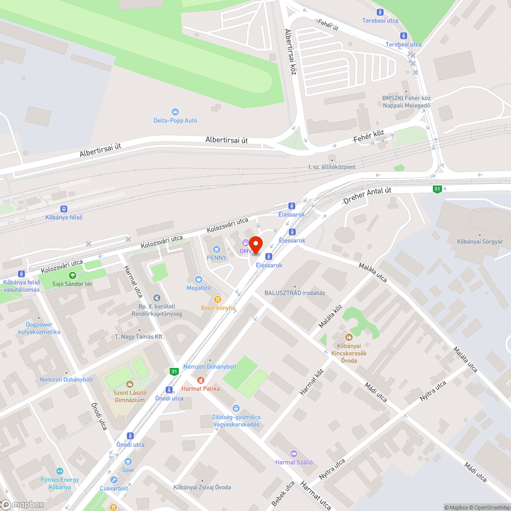 Megrongálódott villanyoszlop bejelentés helye