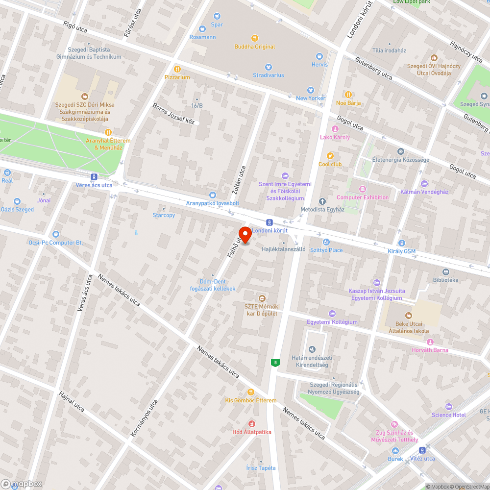 Felhő utca 4. előtt kátyú bejelentés helye