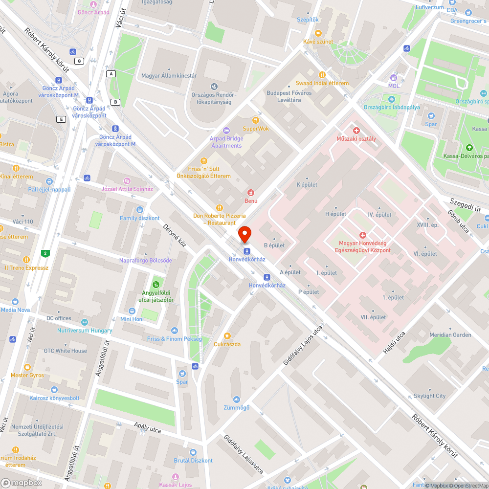 Szemetes gyalogátkelőhely Honvéd kórháznál bejelentés helye