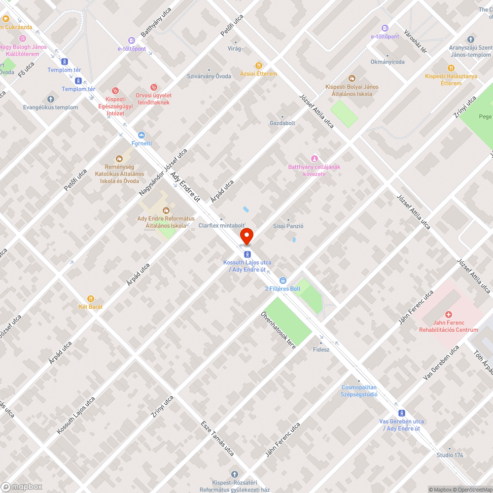 Út széli törmelék, kosz, akadály bejelentés helye