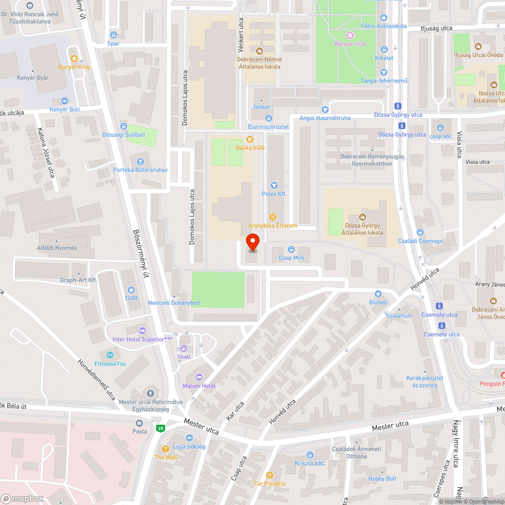 Debrecen Hortobágy utca illegális hulladék bejelentés helye