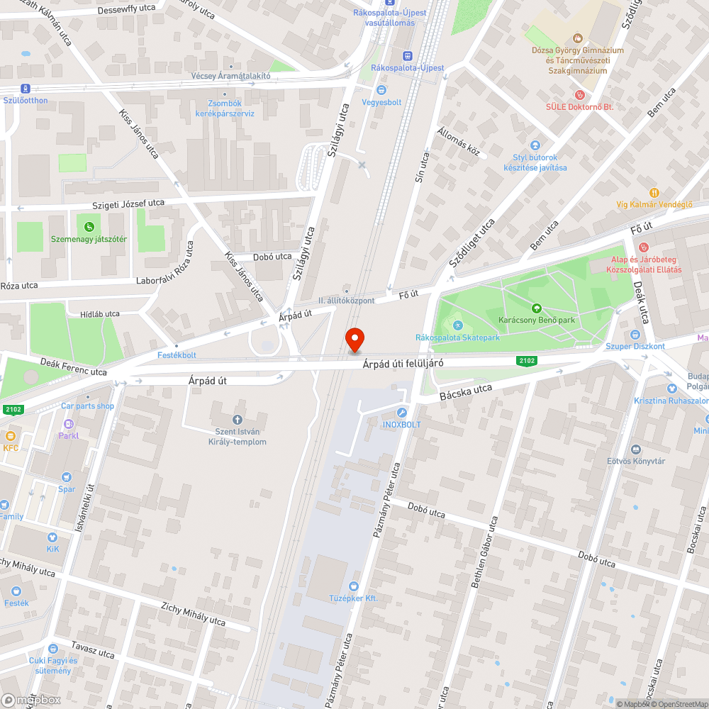 Árpád úti felüljáró alatt szemét bejelentés helye