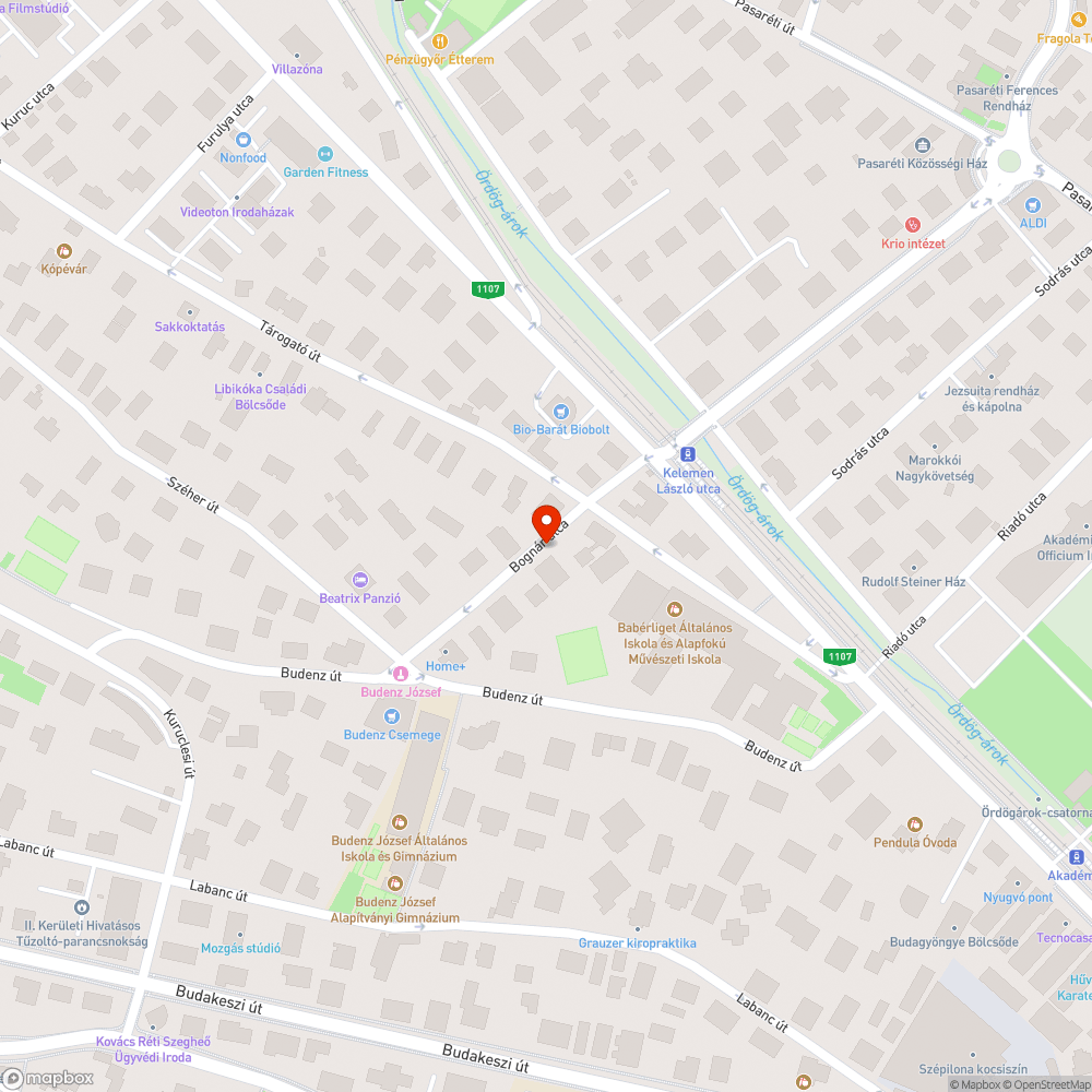 Kátyú a Bognár utcában bejelentés helye