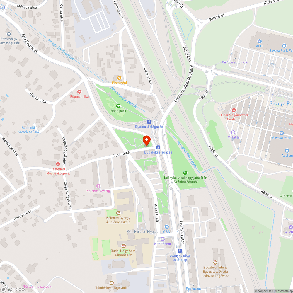 Sérült korlát bejelentés helye