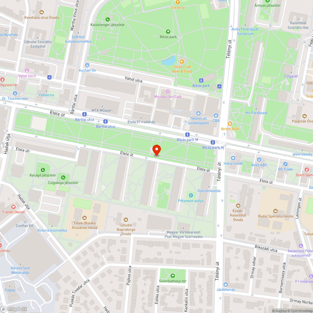 Elhagyott bicikli utánfutó bejelentés helye