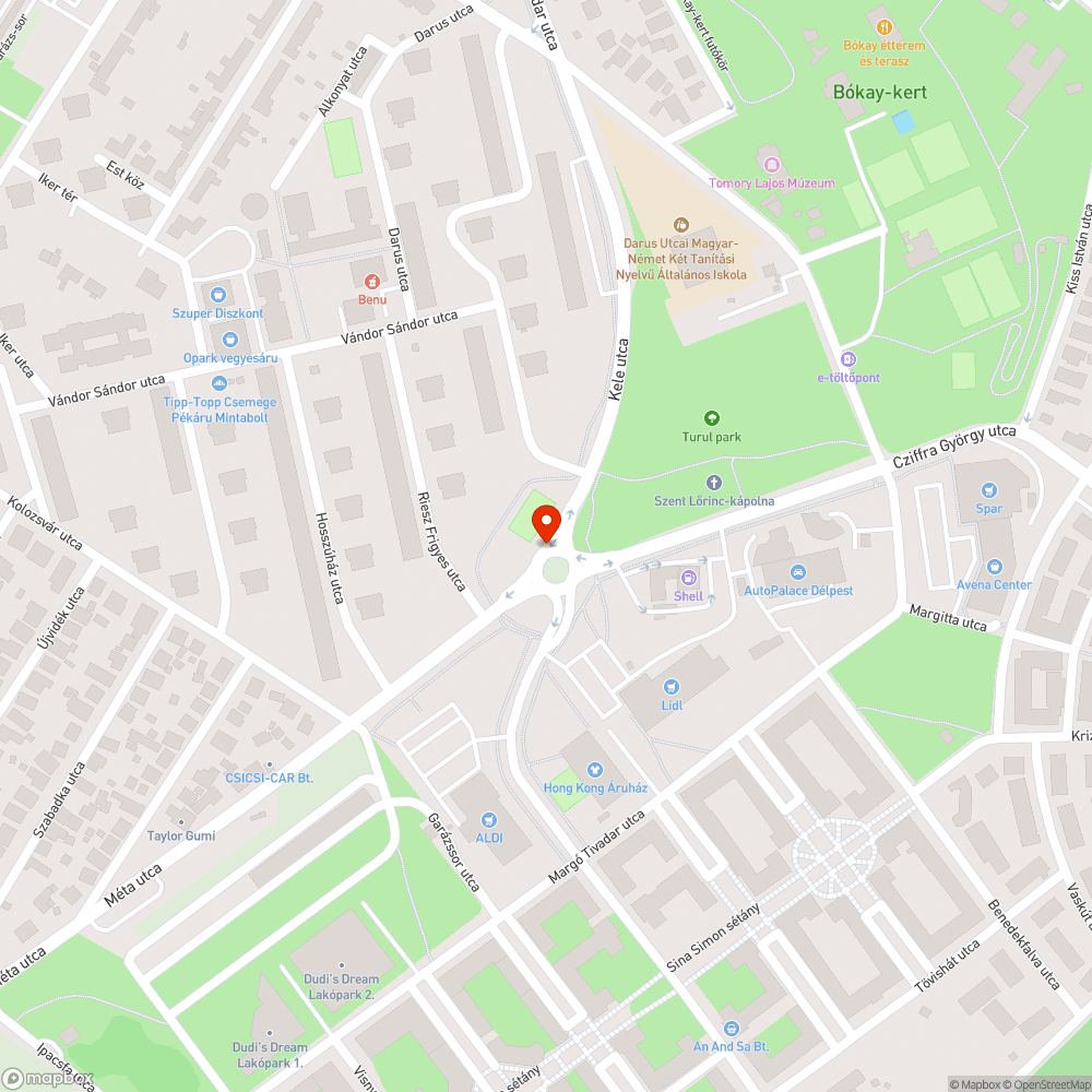 Cziffra György úti körforgalom úthiba bejelentés helye