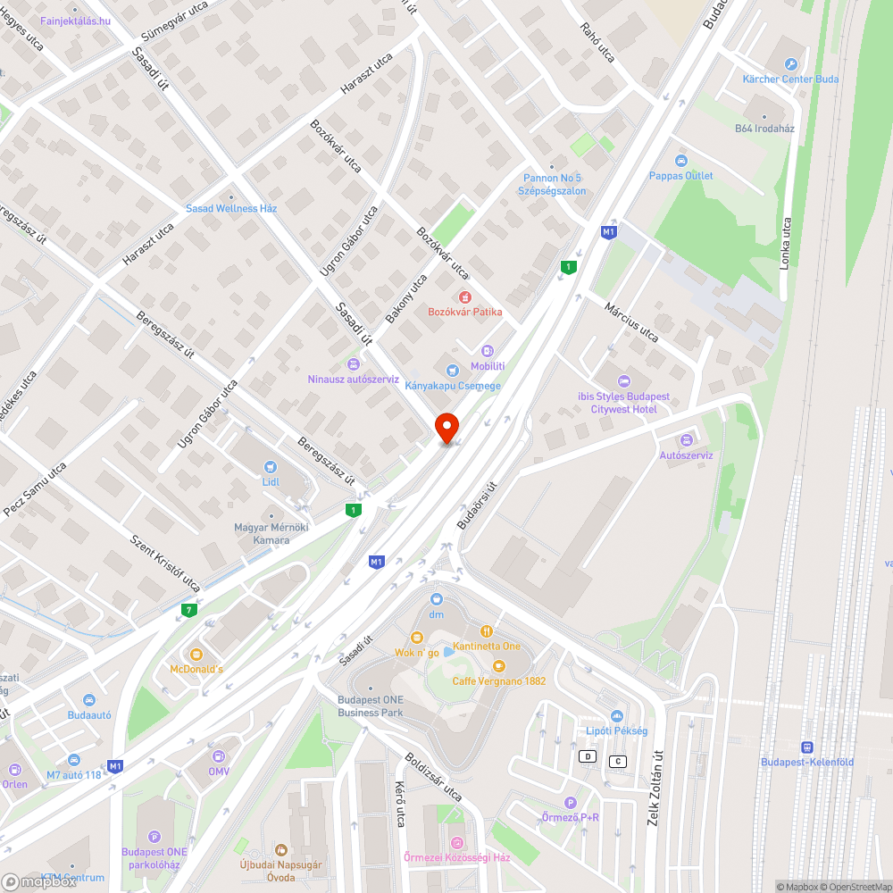 Sasadi út buszmegálló olajfolt, ürülék, sörfolt bejelentés helye