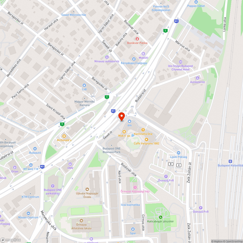 Sasadi út buszmegálló folt bejelentés helye