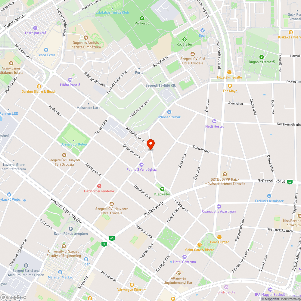 Kátyúk a Pacsirta és Jakab Lajos utca kereszteződésében bejelentés helye