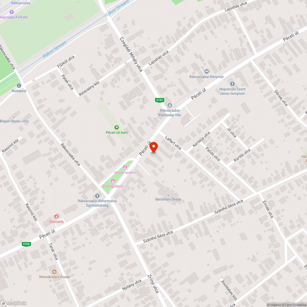 Megsüllyedt járda bejelentés helye