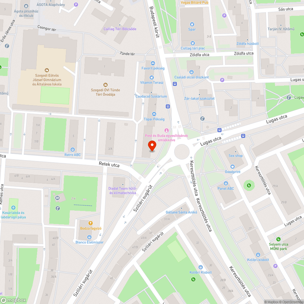 Összegrafitizett, hiányos üvegű telefonfülke - Szilléri sgt. 2/a. bejelentés helye