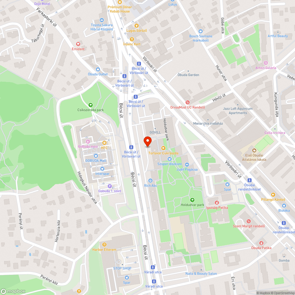 Javításra szoruló járda bejelentés helye