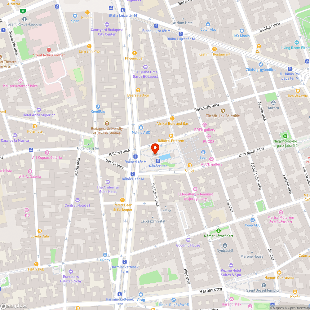 Graffiti Rákóczi tér mélygarázs bejelentés helye