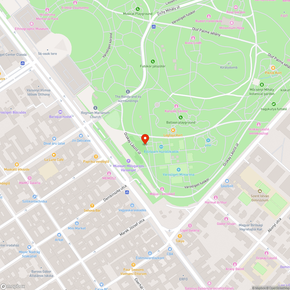 Törött pad bejelentés helye