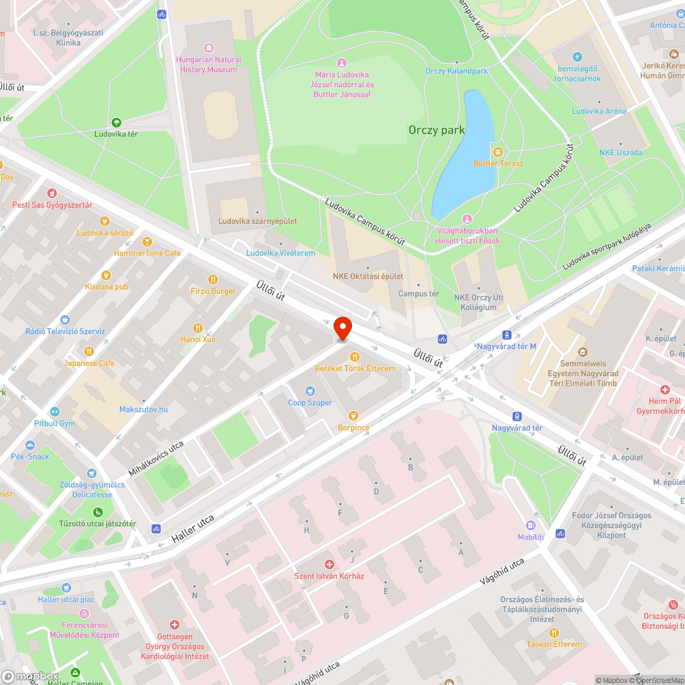 Kátyú a Mihálkovics utca végén. bejelentés helye